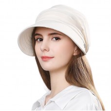 Mujer Summer Sun Girl Hat Visor Linen Bucket Packable Wide Brim Uv Cap Strap  eb-98042934